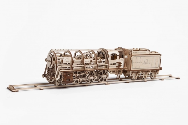 Mechanische houten puzzel UGEARS - Stoomlocomotief met tender