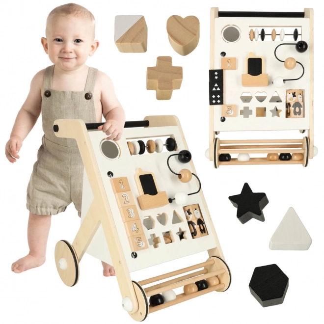 Houten educatieve loopwagen