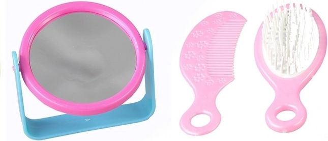 Mirror, brush, and comb for everyday styling