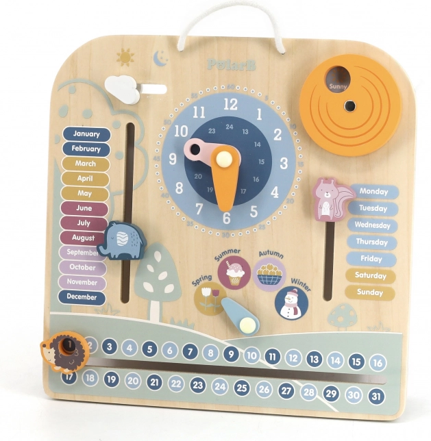 Calendrier et horloge en bois PolarB Montessori