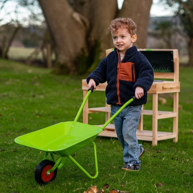 Groene kinderkruiwagen