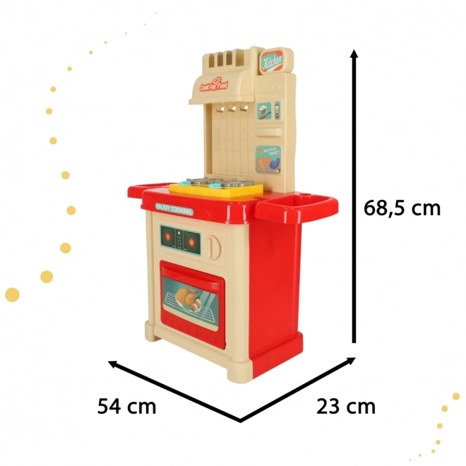 Kinder plastic keuken met verlichting en 44 elementen