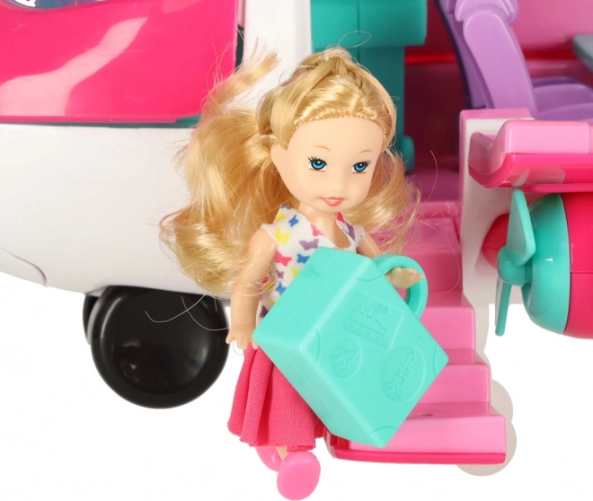 Doll Play Airplane 2-in-1 with Accessories Pink