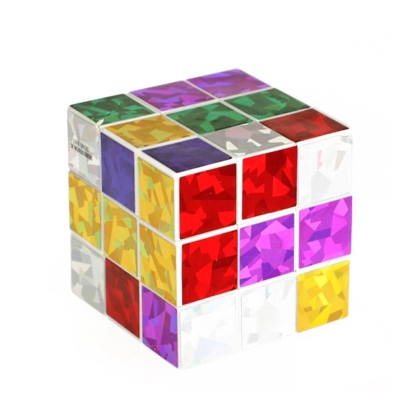 Opvouwbare puzzelblok glanzend plastic 6,5x6,5cm in zak