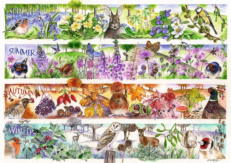 Puzzle TREFL Premium Plus Tea Time: Four Seasons 1000 pieces