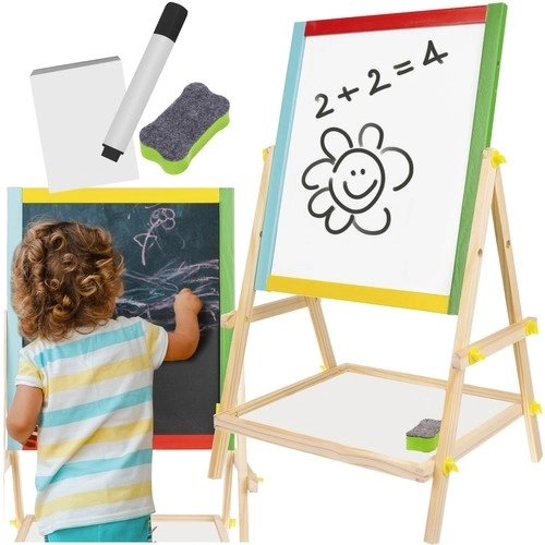 Houten tweezijdig bord voor kinderen