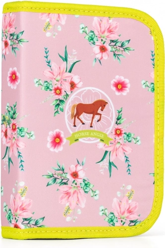 Enkeldeks etui met paardenmotief, 2 flapdelen – leeg
