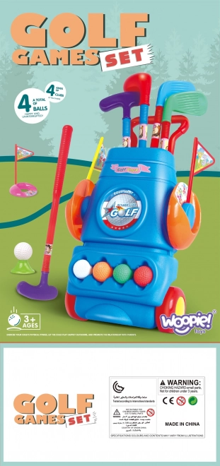 Kinder golfset met kar op wieltjes Woopie