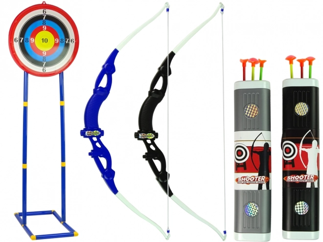 Schietset Boog Schild op standaard 134 cm Koker Pistool