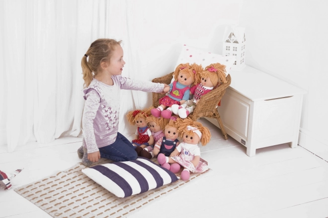 Bigjigs Toys Blauwe jasje met hoed voor pop 28 cm