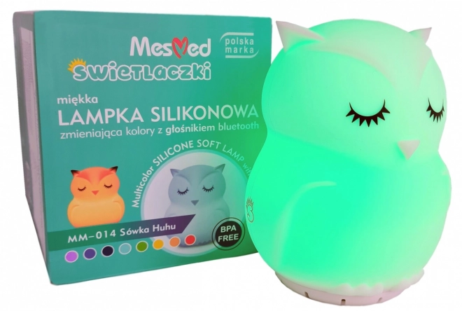 Color Changing Silicone Night Light with Bluetooth Speaker - Owl Companion