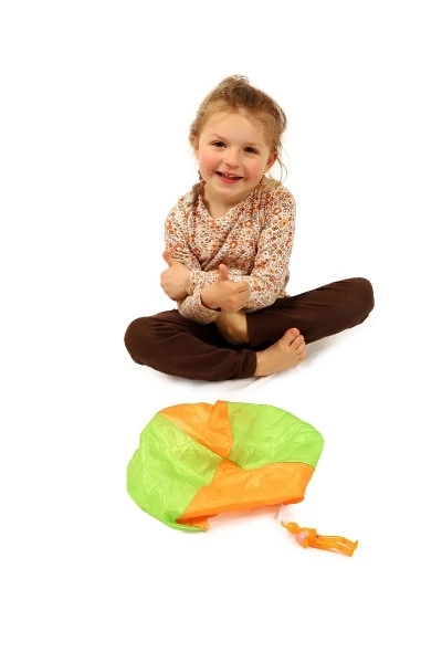 Gloeiende parachutist met parachute 12 cm