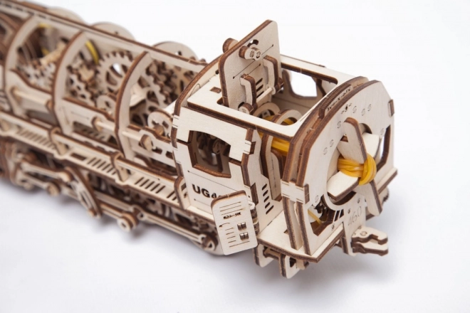 Mechanische houten puzzel UGEARS - Stoomlocomotief met tender