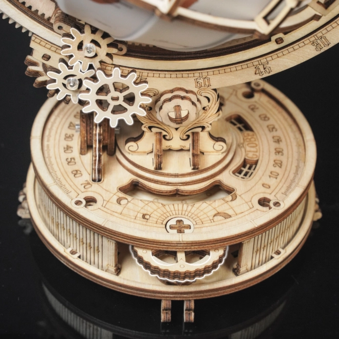 RoboTime 3D houten mechanische puzzel Verlichte globe