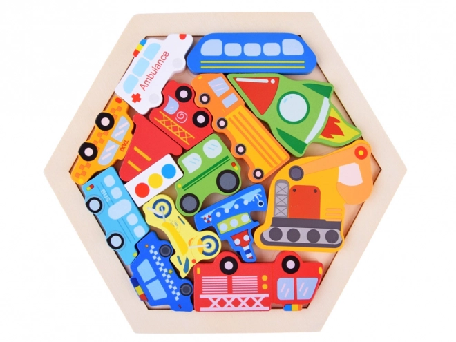Houten puzzel voertuigen