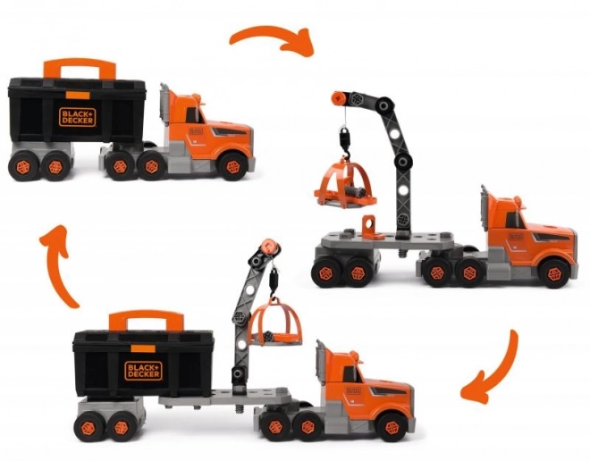 Smoby 3-in-1 Truck with Black+Decker Tools and Crane