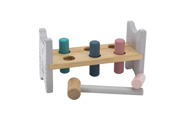 VIGA PolarB Holzbank mit Hammer – Montessori-Spielzeug