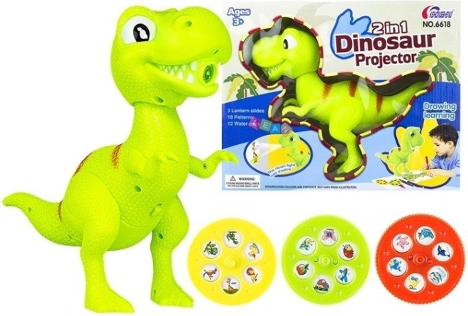 2-in-1 Dinosaurier-Zeichenprojektor mit Dias und Filzstiften