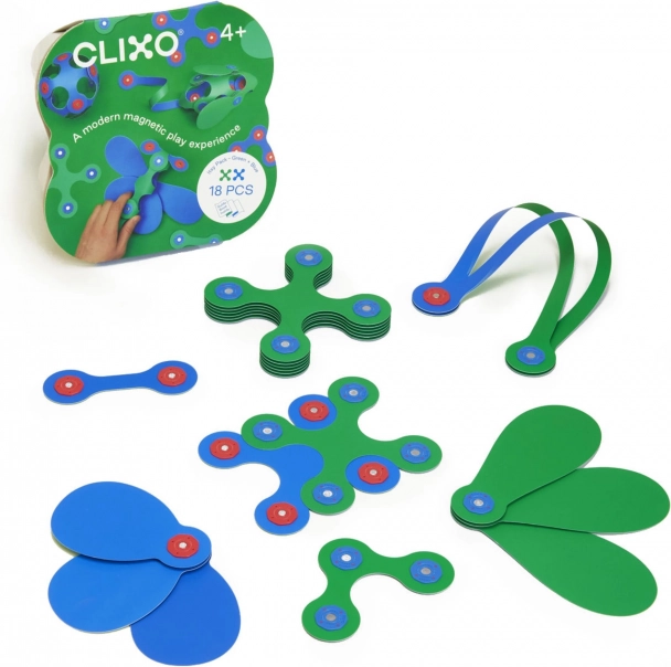 Flexible Magnetic Building Set in Green & Blue
