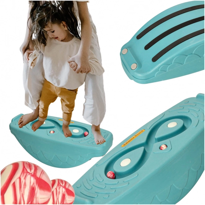 Turquoise Balance Board with Labyrinth for Children