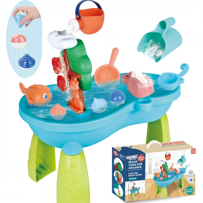 Children's Water Table 2-in-1 with Sandbox and Waterfall WOOPIE