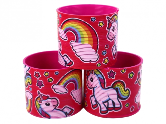 Iconische roze veer met eenhoornmotiv