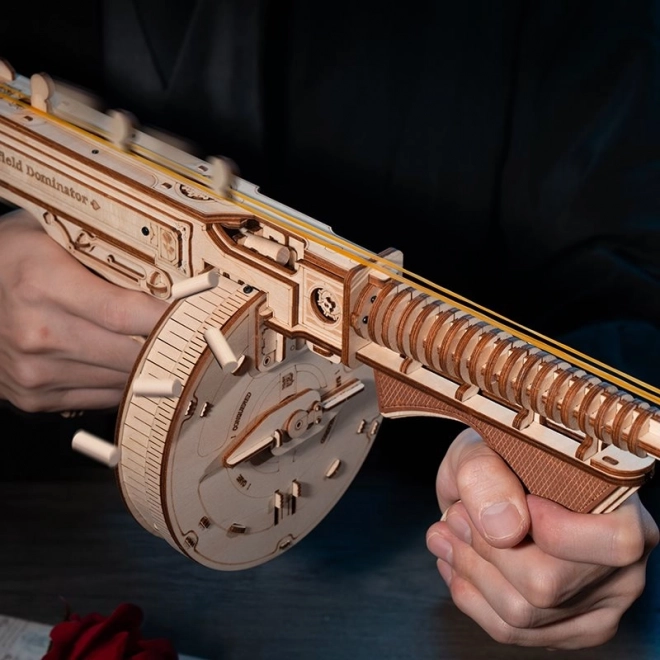 RoboTime 3D Houten mechanische puzzel Thompson Mitrailleur