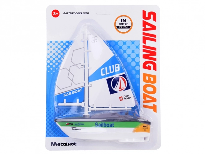 Buntes Wasserboot Segelboot mit Batterien ZA5234 – Grün
