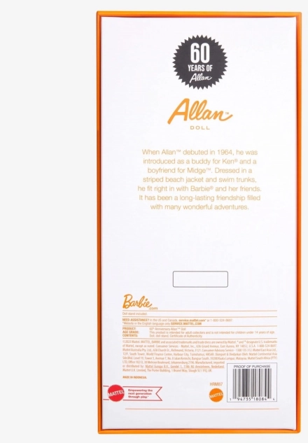 Verzamelbare Barbie Allan Pop voor 60e Verjaardag