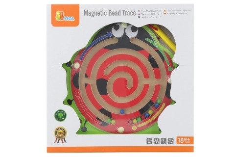 Houten magnetisch doolhof lieveheersbeestje