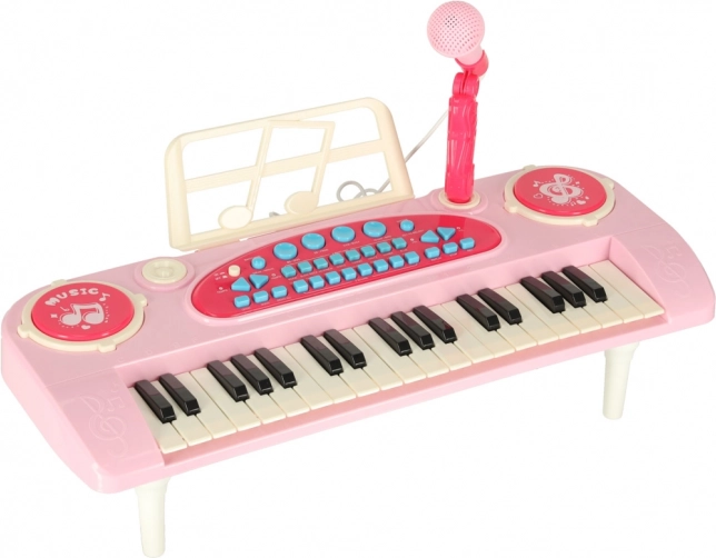 Interactief kinderpiano met microfoon 37 toetsen roze