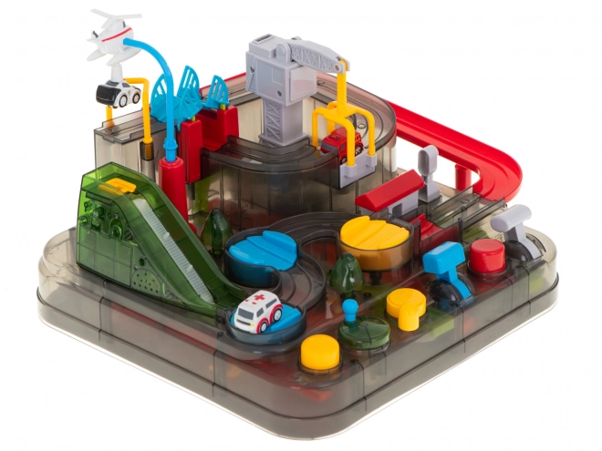 Circuit automobile multifonction avec hélicoptère