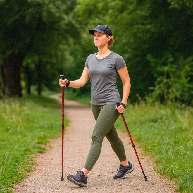 Opvouwbare stokken voor Nordic Walking 2 stuks rood