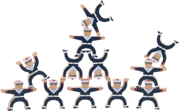 Figurines empilables en bois Marins