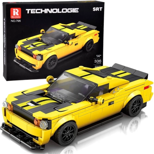 Technical blocks 336 pieces + stickers Yellow Sports Car ZA5260