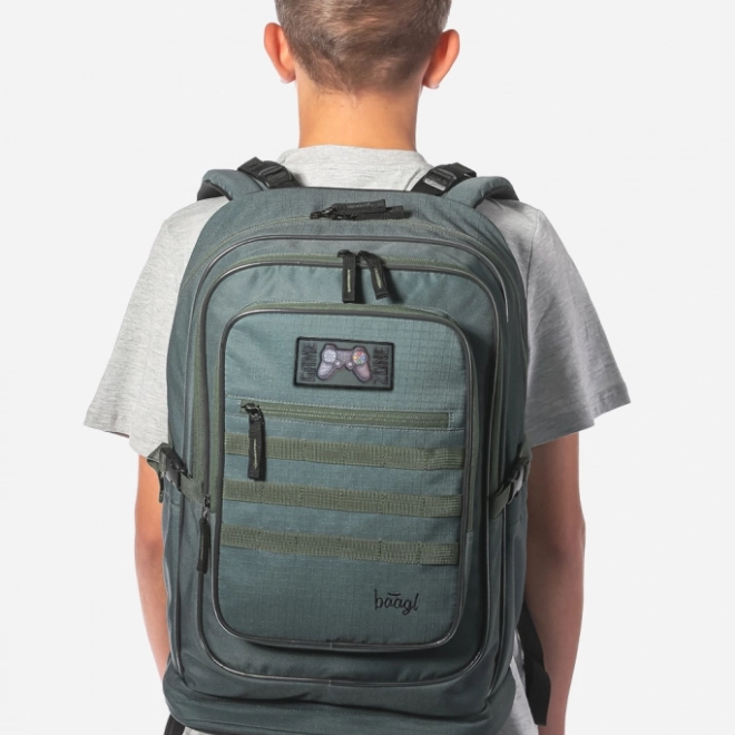 Baagl Set 3 Cubic Grove: backpack, pencil case, bag