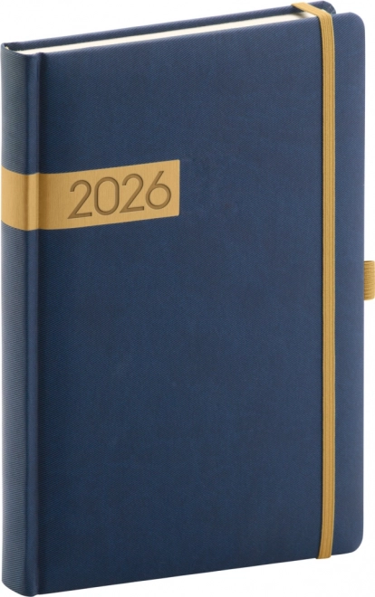 Daily Diary Twill Blue-Gold 2026