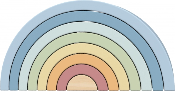 Wooden Pastel Rainbow TOOKY TOY Montessori Building Set