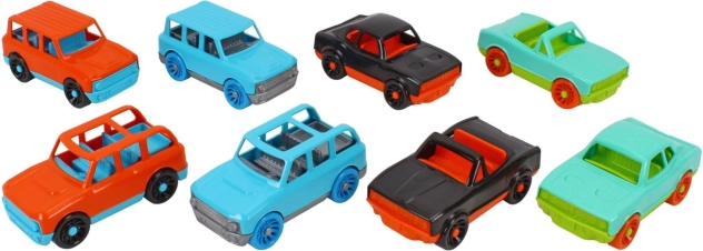 Plastic toy car 10 cm with freewheel – mix of colors and models
