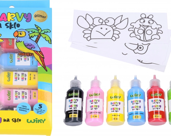 Glass Paints with Glitter 5+1