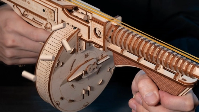 RoboTime 3D Houten mechanische puzzel Thompson Mitrailleur
