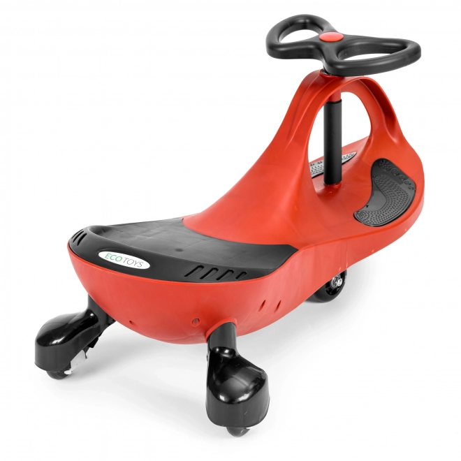Ride-On Wiggle Car with LED Wheels by Ecotoys - Red