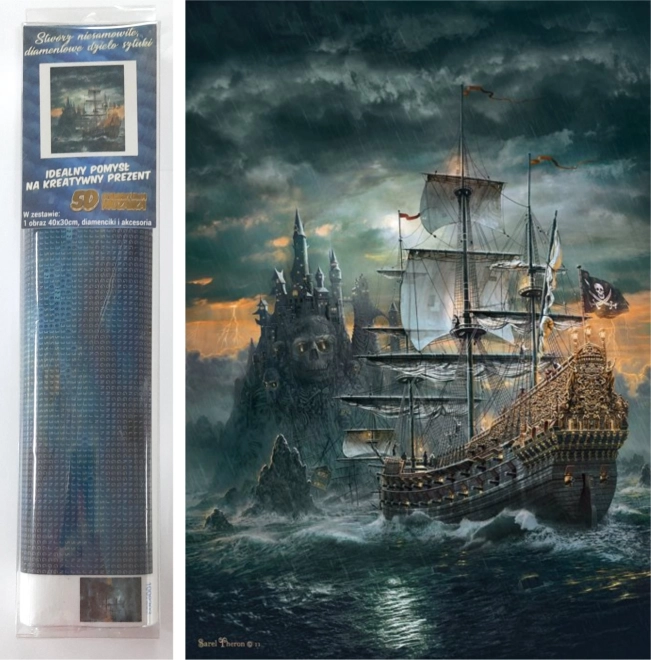 Diamond painting Piratenschip 30 × 40 cm