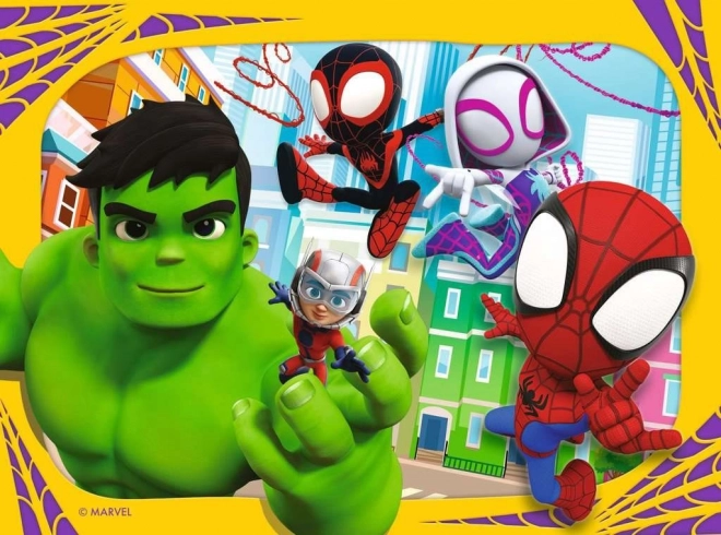 Puzzel RAVENSBURGER Spidey en zijn geweldige vrienden 4v1