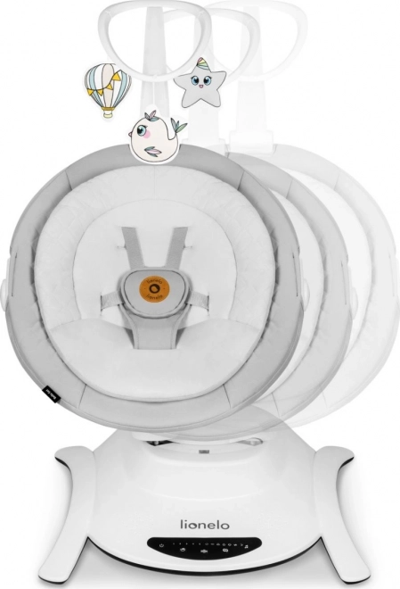 LIONELO Baby ligstoel Bella Set Grijs Beton 2v1