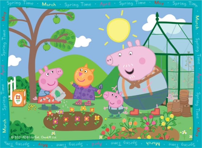 Ravensburger Puzzle Peppa Wutz – Jahreszeiten 4-in-1 (12–24 Teile)