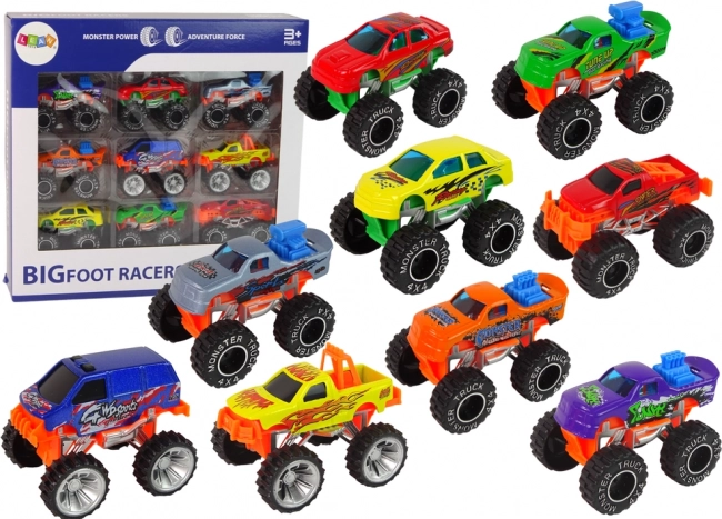 Set Monster Truck Auto’s Verschillende kleuren 9 st.