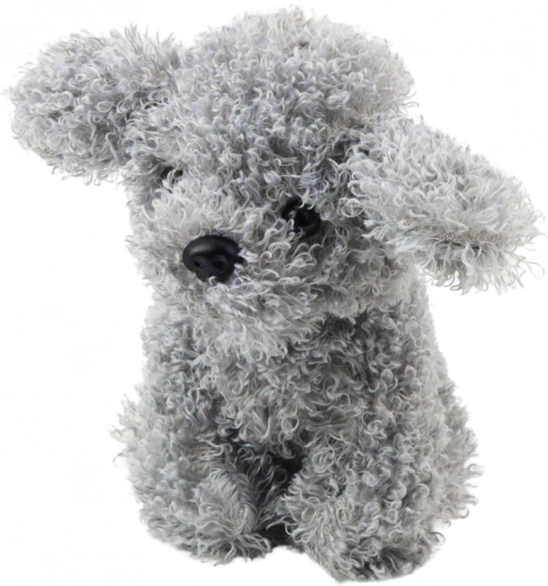 Pluchen poedel miniatuur grijs 20 cm