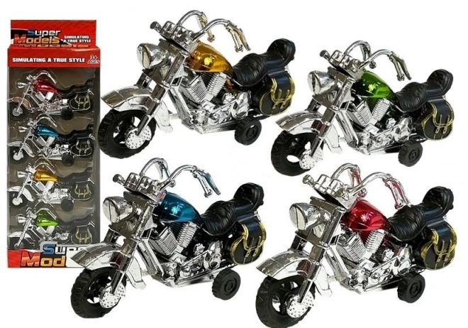 Set van motorfietsen met wind-op mechanisme, 4 stuks