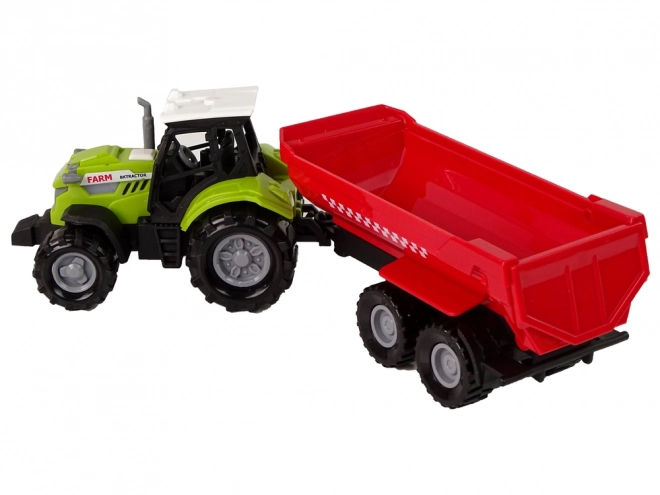 Groene tractor met rode aanhanger Geluid